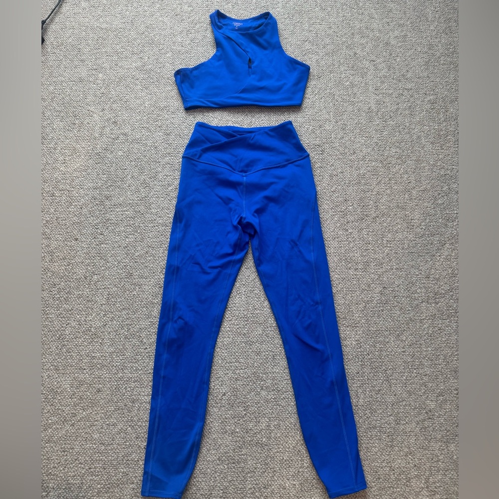 Camila Coelho Blue High-Waisted Leggings & Bra